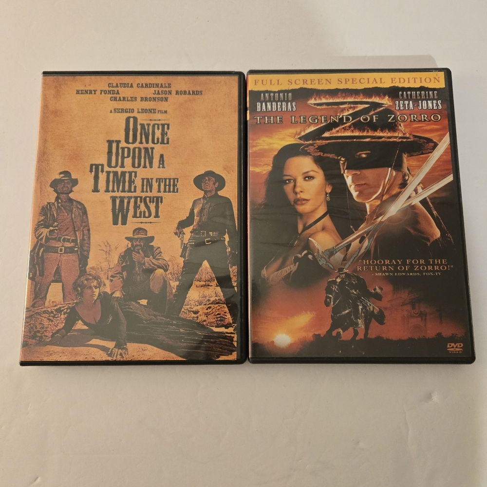 Lot of 2 Western Movies on DVD Once Upon a Time in the West/The Legend of Zorro